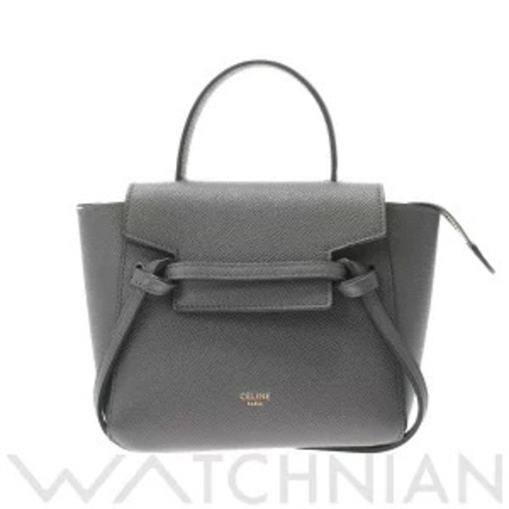 Celine Belt Bag Pico Gray Grained Calfskin Handbag